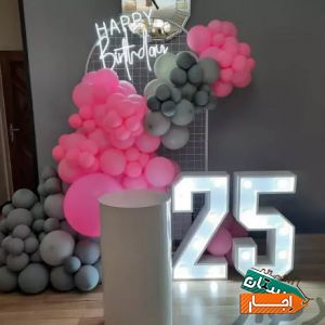 کرایه استند عدد چراغدار ،میز کیک led، تم تولد شرایط عالی