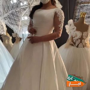 اجاره لباس عروس ساتن ساده با بهترین شرایط