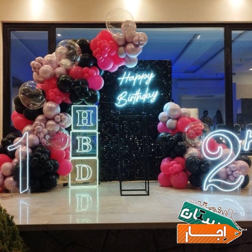 بادکنک آرایی گل آرایی اجاره دکور تولد میز بکگراند