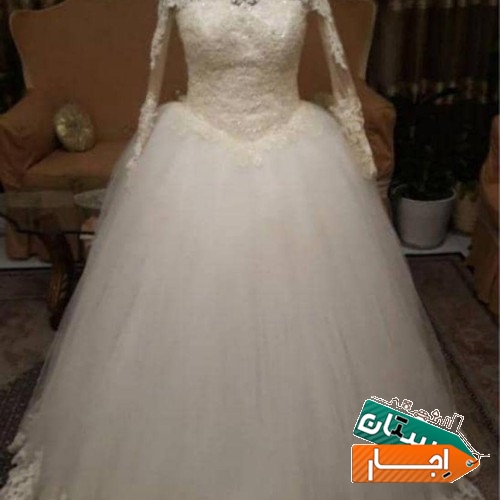 اجاره لباس عروس رنگ استخوانی سایز 36 الی38