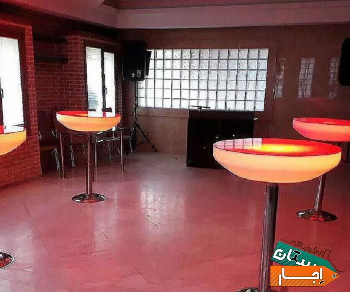 اجاره میز های نور ,نیمکت, میز ,پایه استیل (led)