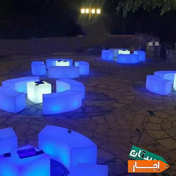 اجاره متفاوت ترین میز های نور ,نیمکت, میز ,پایه استیل (led)