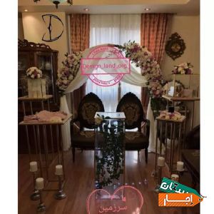 اجاره زیباترین دیزاین بک گراند وگل آرایی بله برون عقد عروسی