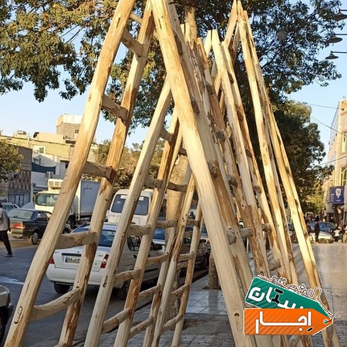 اجاره نردبان چوبی دوطرفه و یک طرفه تخته بشکه