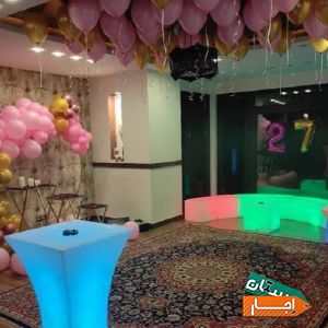 اجاره انواع لوازم جشن و مهمانی بادکنک آرایی و گل