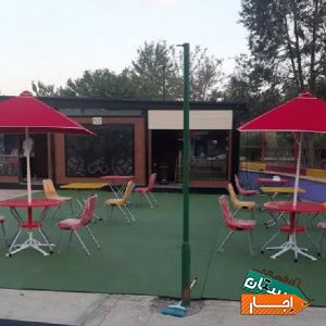کافه و غرفه فروش با محوطه و میز و صندلی با بهترین قیمت