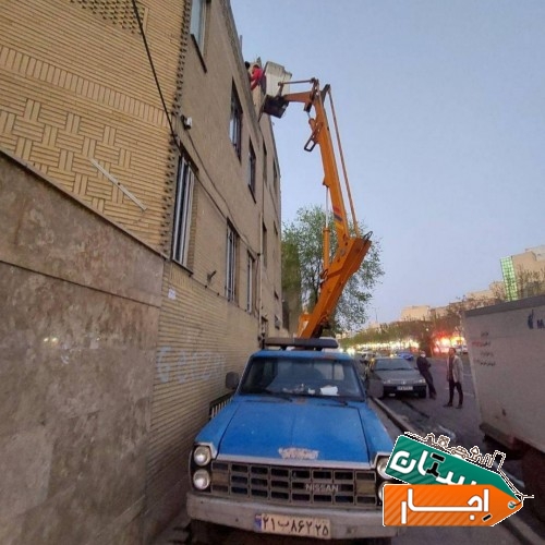 اجاره وانت بالابر نیسان جرثقیل سبددار لجور کابین دار