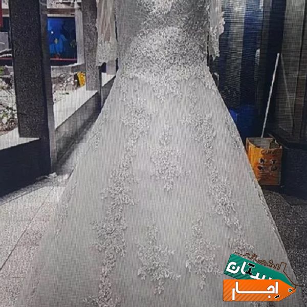 اجاره زیباترین لباس عروس تمام دانتل همراه شنل وتور