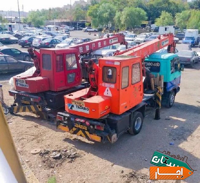 اجاره جرثقیل کلیه نقاط تهران، 7تن سبدار شبانه روزی