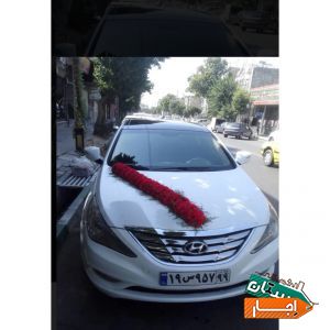 اجاره ماشین عروس سوناتا با گل ودسته گل