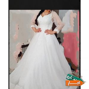 اجاره لباس عروس.. پارچه دامن شاین .. پارچه ترک کار شده