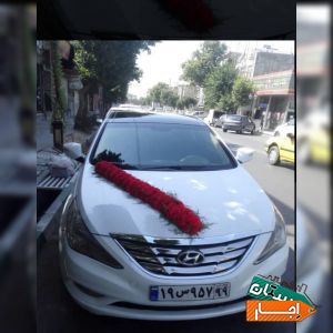 اجاره ماشین عروس سوناتا با گل ودسته گل
