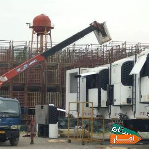 اجاره جرثقیل 3تن کفی سبد دار دکل بلند با شرایط معتبر