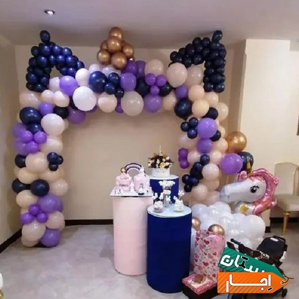 بادکنک آرایی گل آرایی واجاره میز استوانه بک گراند