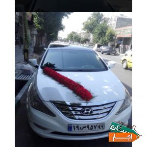 اجاره ماشین عروس سوناتا با گل ودسته گل