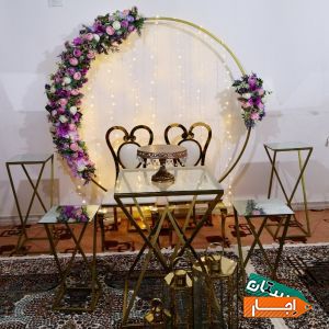 ست بله برون تم تولد باکس دیزاین استند میز گل بادکنک ارایی بادکنک بکگراند حلقه دکور